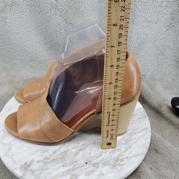 1.State Shoes Womens 8.5 Brown Leather Amble D'Orsay Block Heel Open Toe - Picture 6 of 11